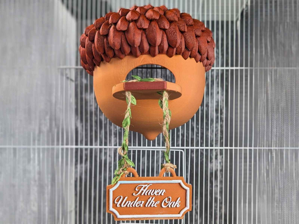 Personalized Acorn Rat Hideaway Lodge front view showing entrance