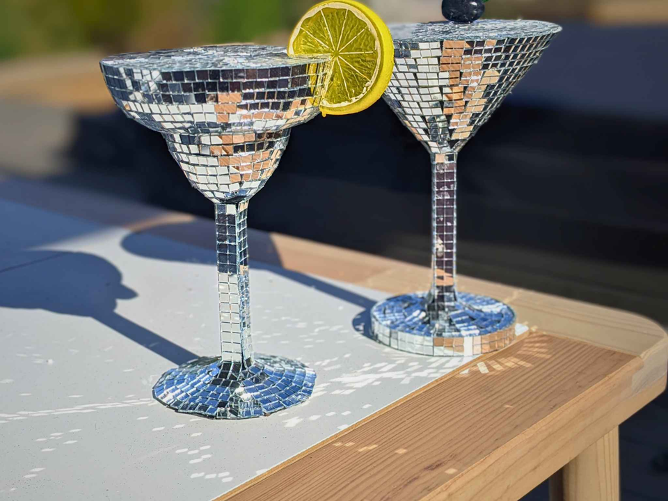 Disco Ball Cocktail Glassware Set — product shot — made in Cumbria