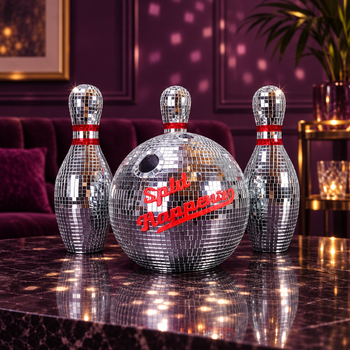 Disco bowling decor