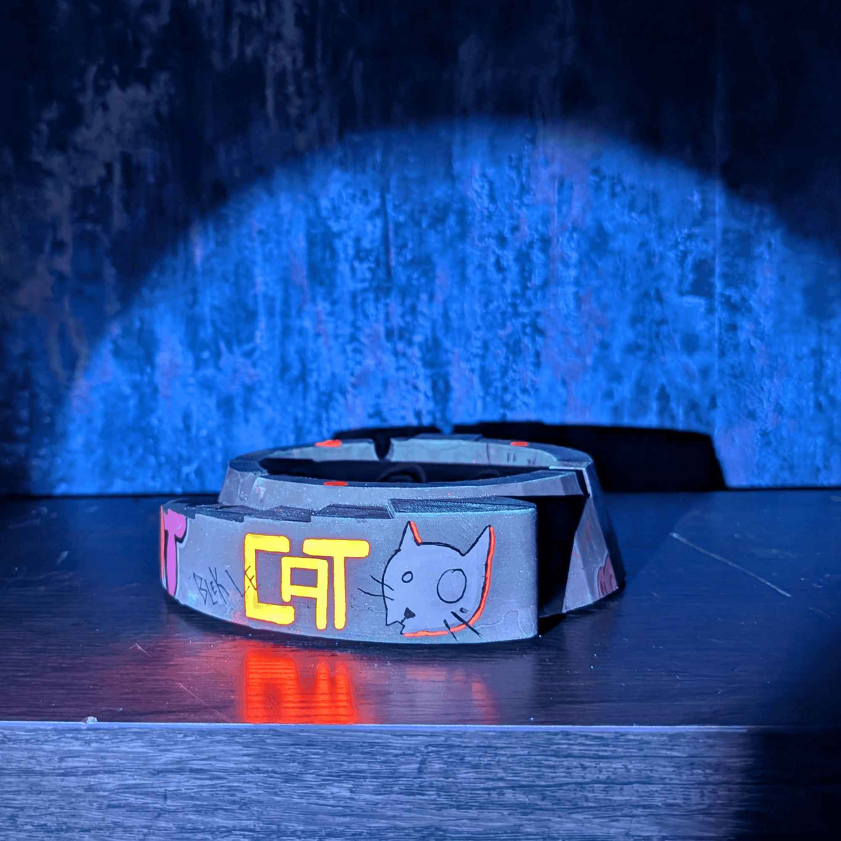 Custom Graffiti Concrete Ashtray styled in home setting