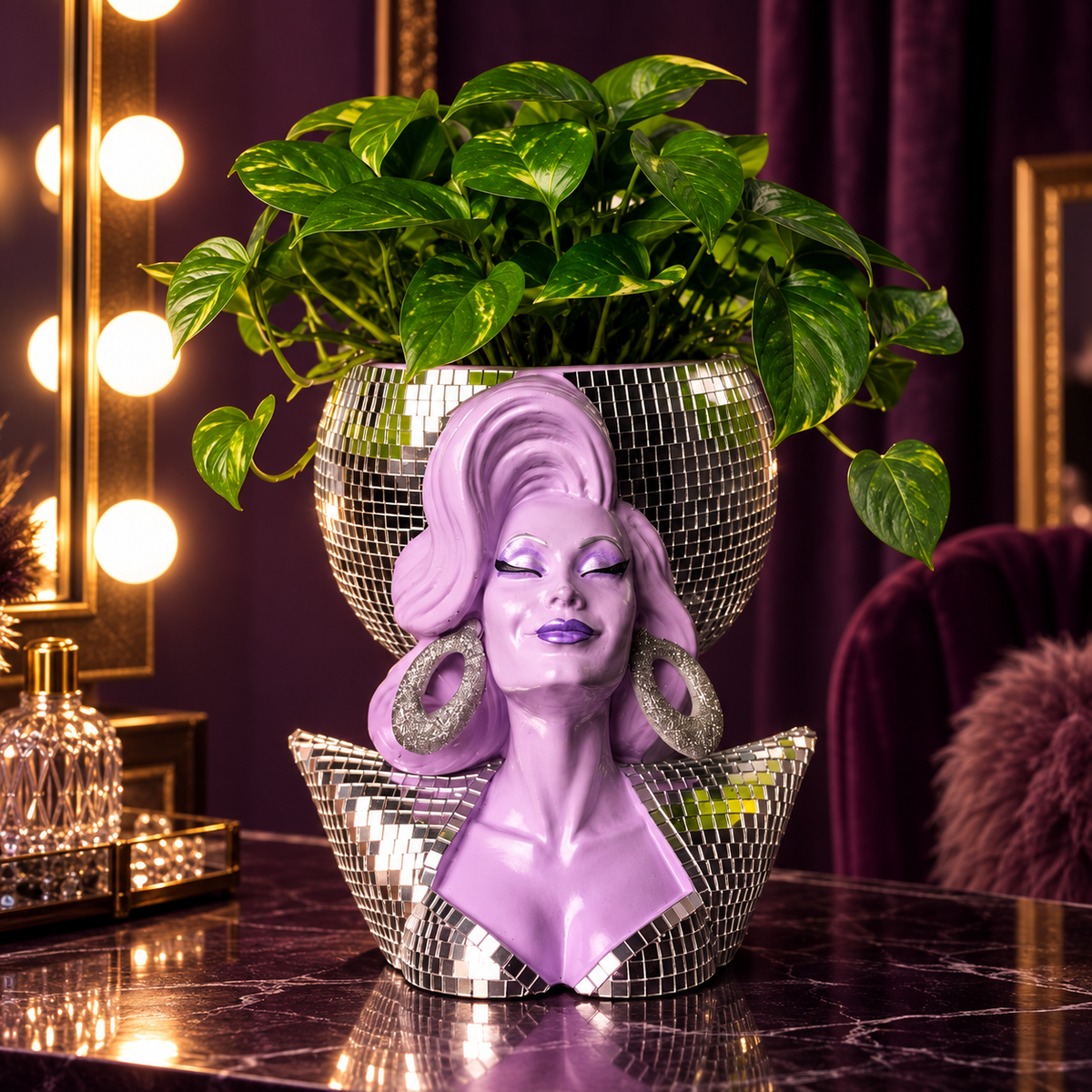 Drag Queen mirror planter