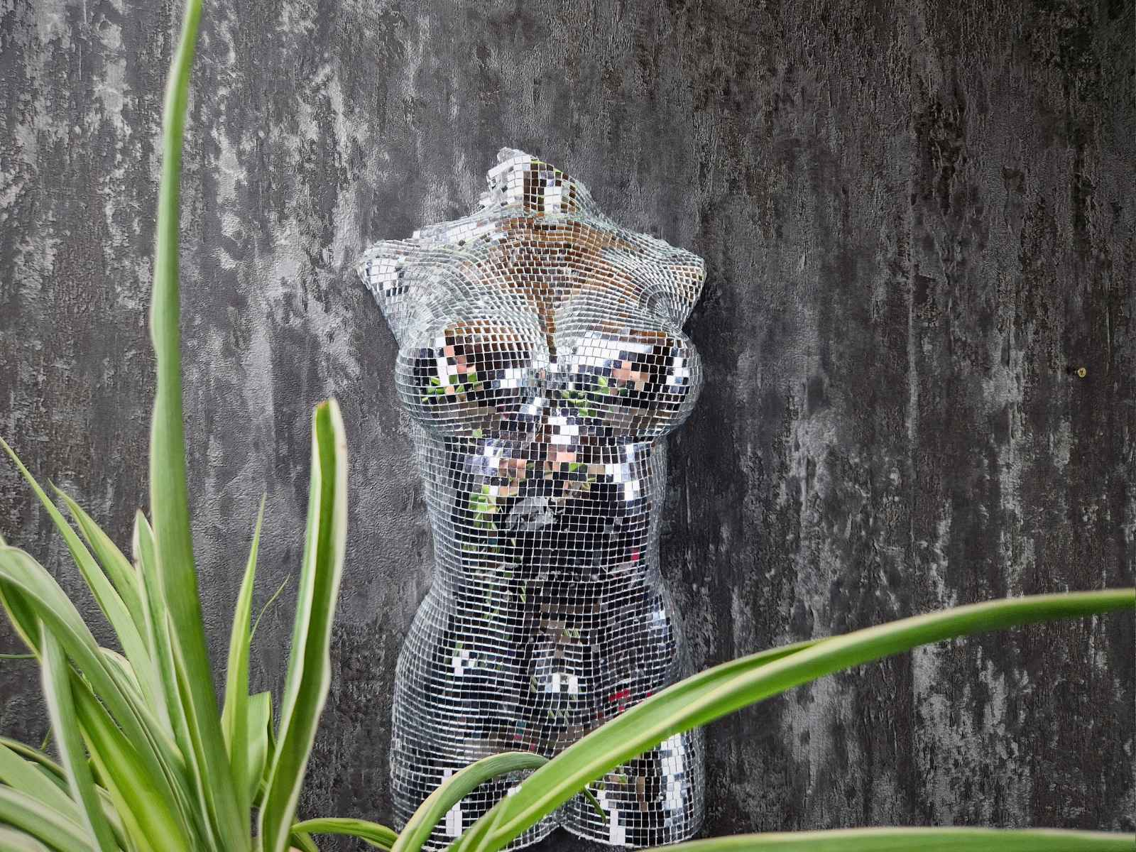 Female Body Mirror Ball Wall Art