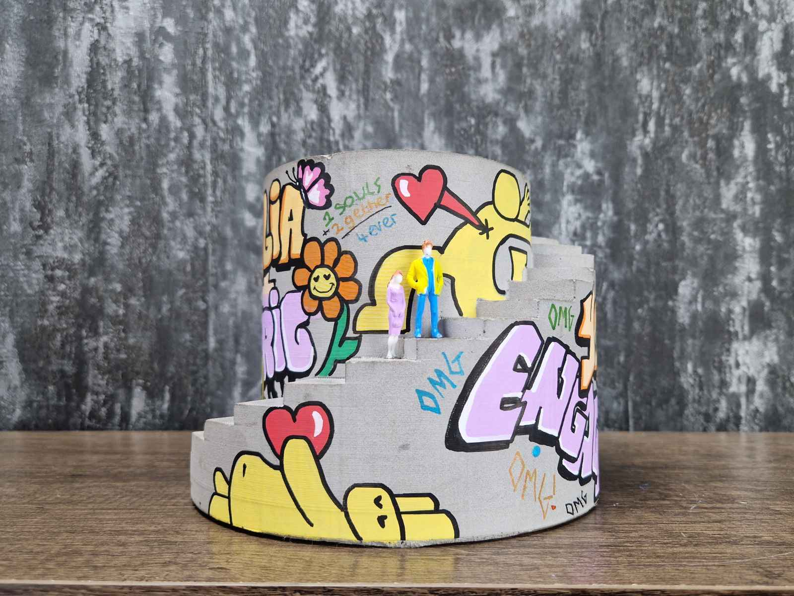 Statement Graffiti Planter Engagement Gift