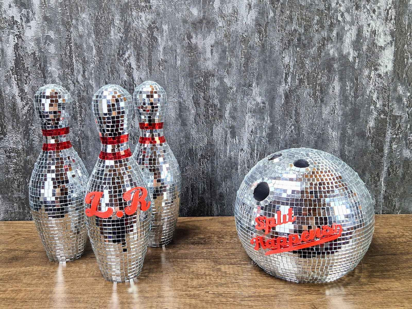 Personalized Disco Bowling Trophy Set