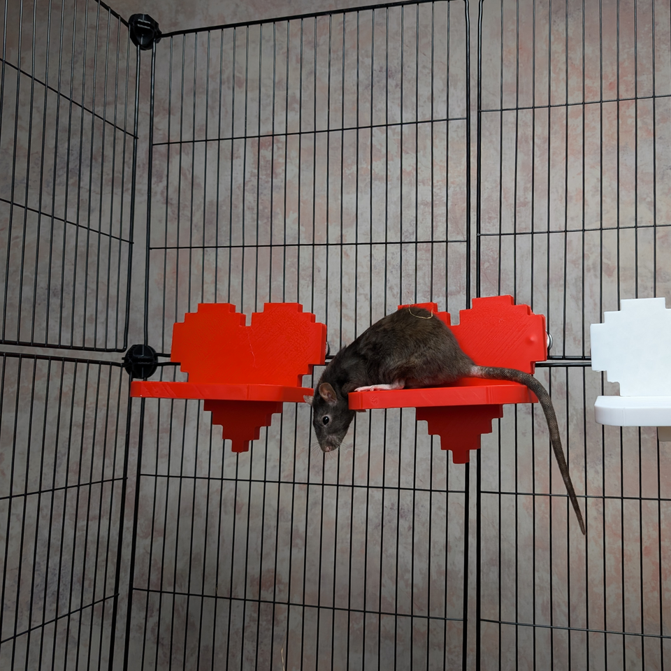 Pixel Heart Rat Cage Shelves full set arranged together