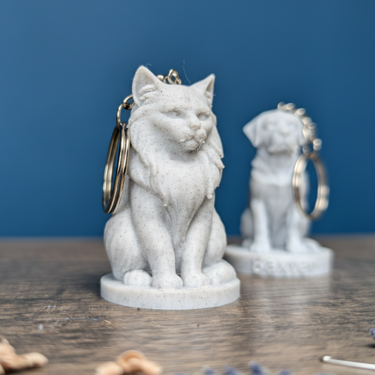 Custom Pet Keychain with optional engraving example