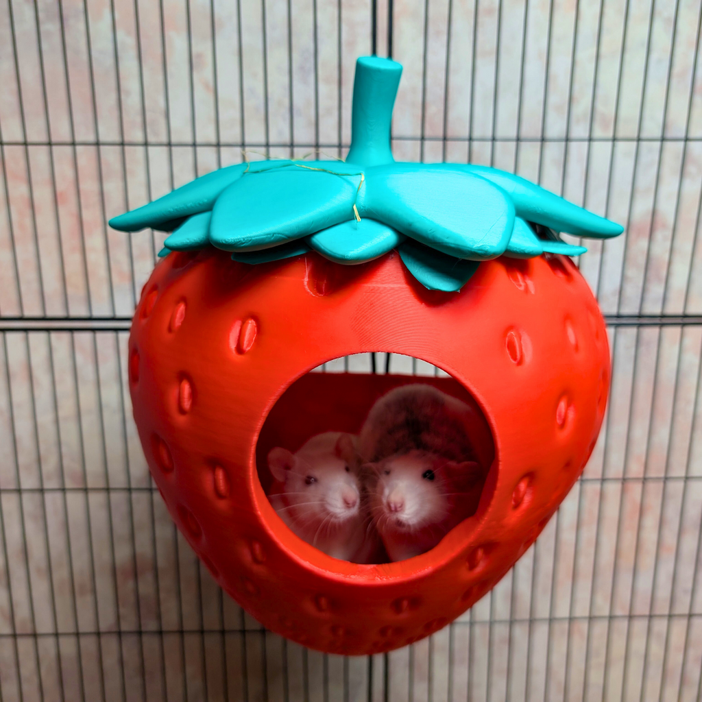 Strawberry Pet Bed & Cute Cage Accessory