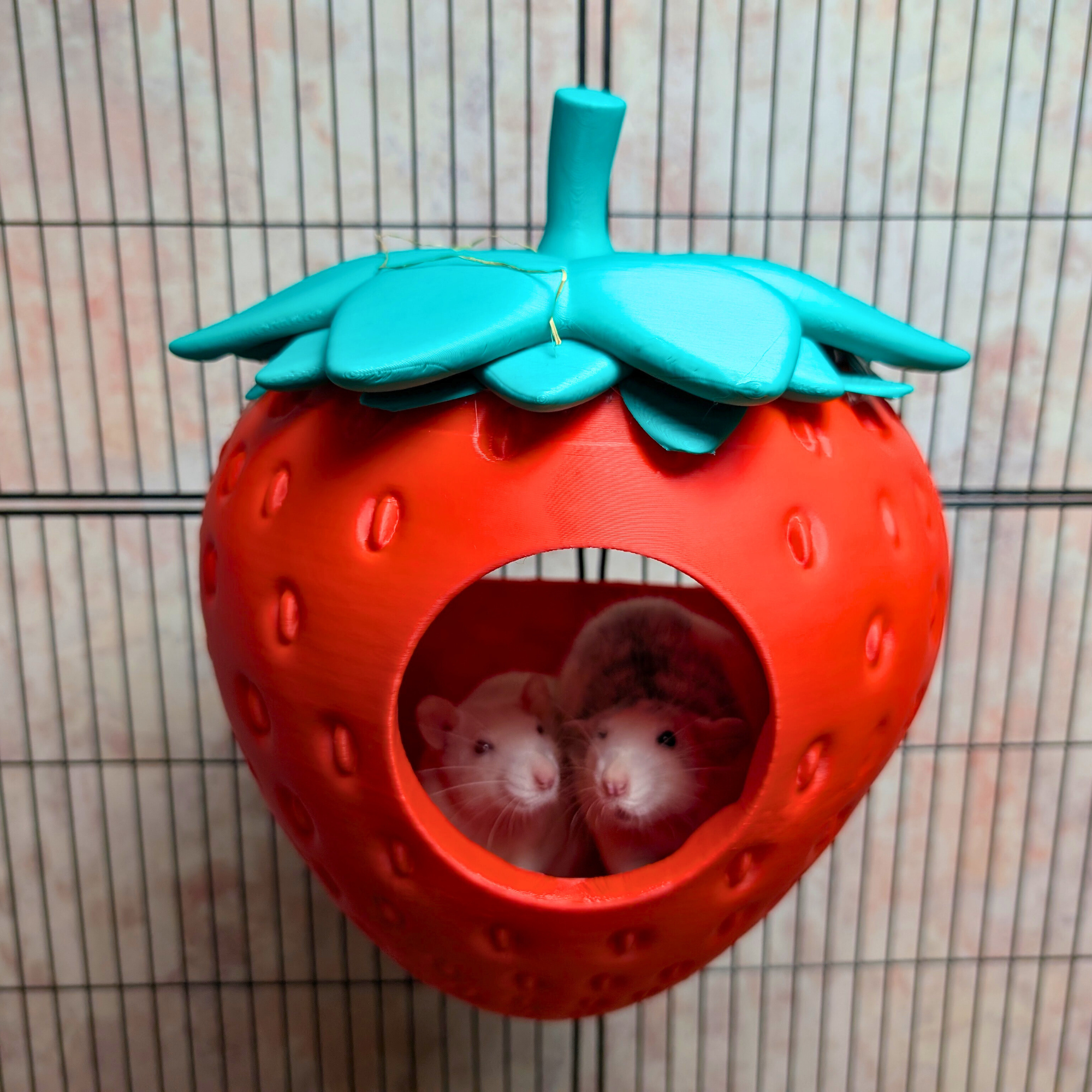 Strawberry Pet Bed & Cute Cage Accessory