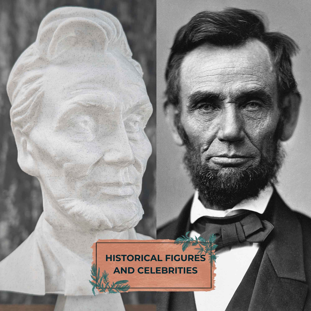 Custom Photo-to-Bust Sculpture side profile showing detail