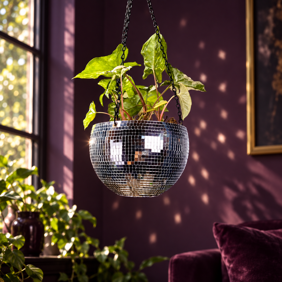 Hanging disco planter