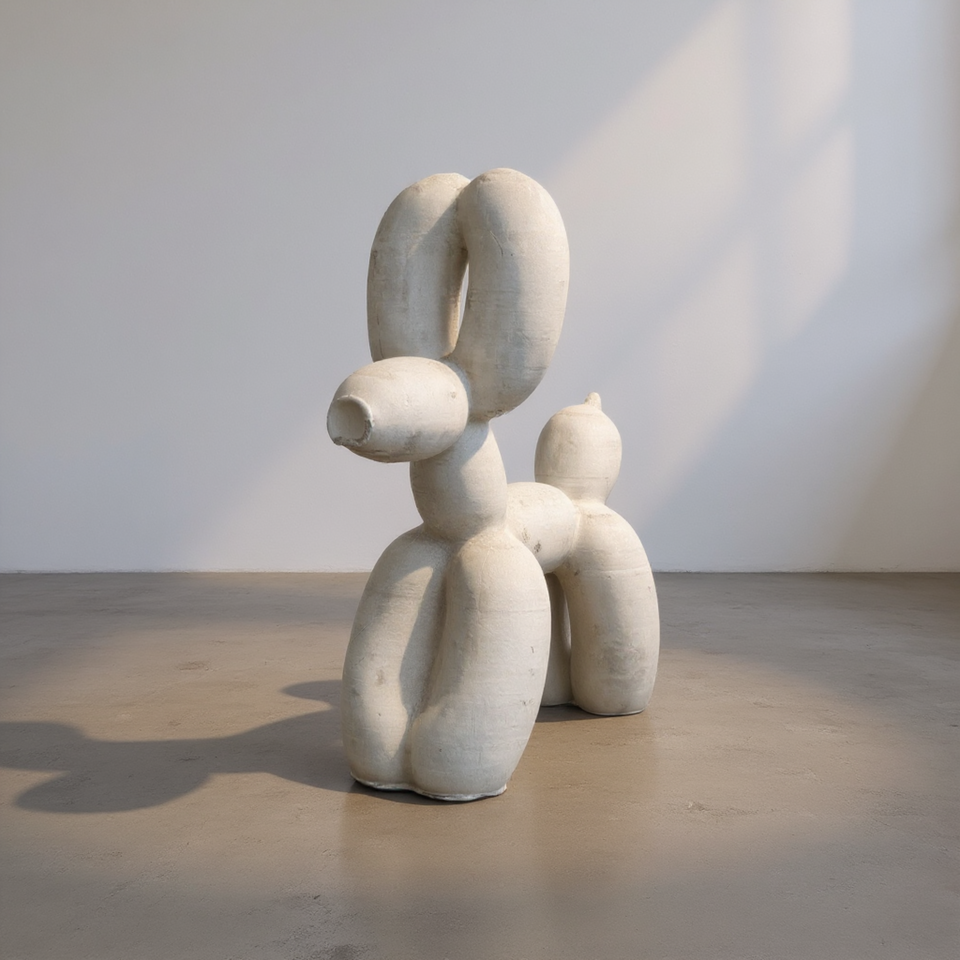 Balloon Dog Sculpture styled in home setting