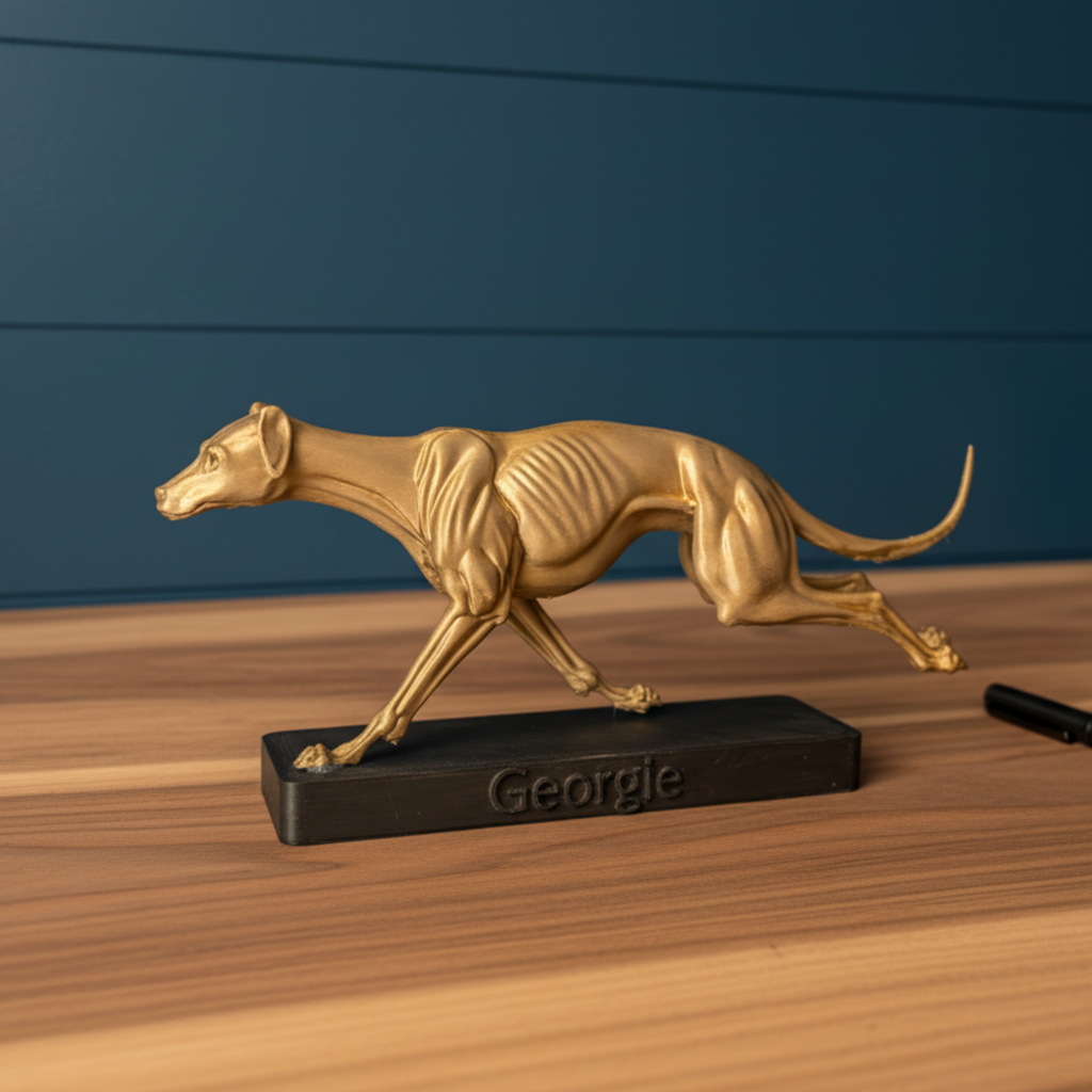 Custom Dynamic Pet Statue with Engraved Base