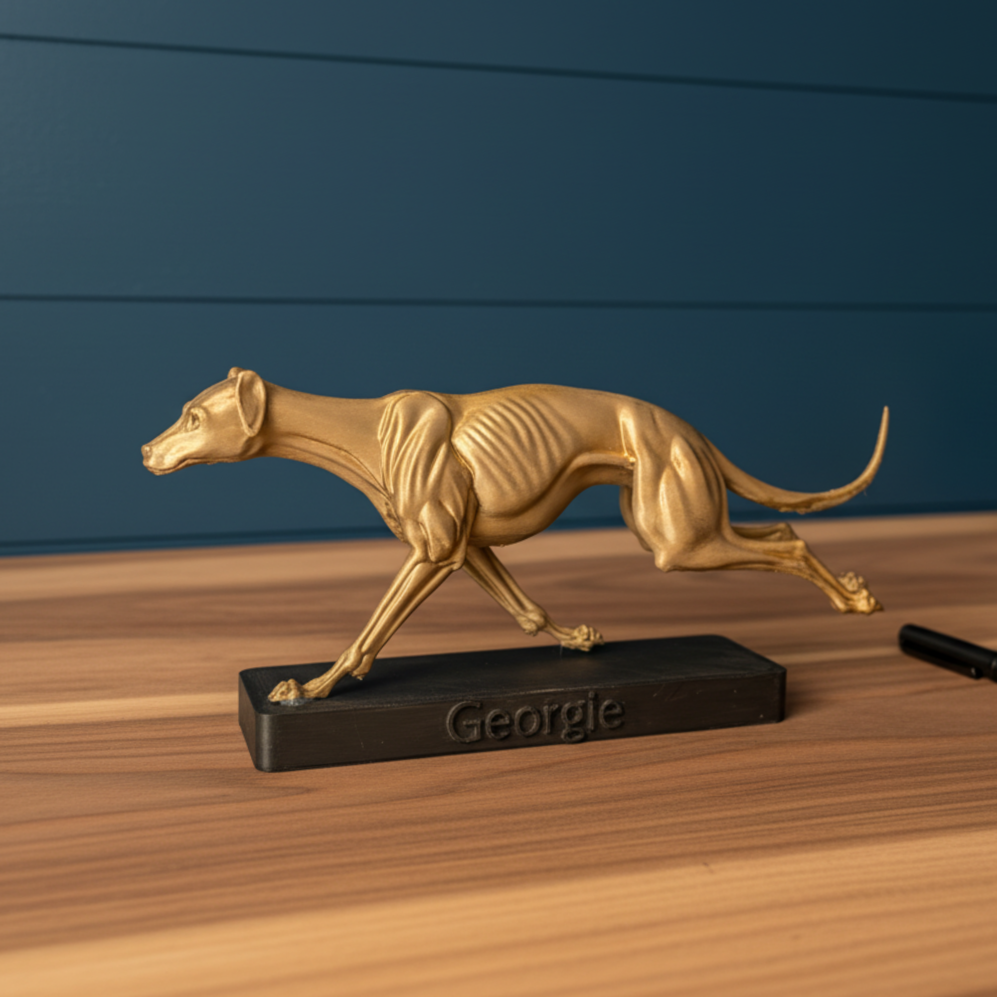 Custom Dynamic Pet Statue with Engraved Base