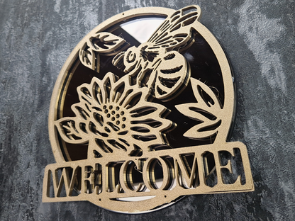 Gold 3D Welcome Mirror