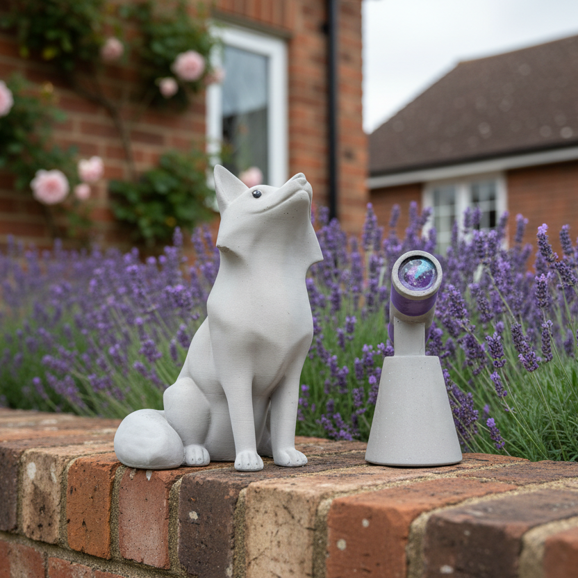 Stargazing Fox Statue in-use demonstration