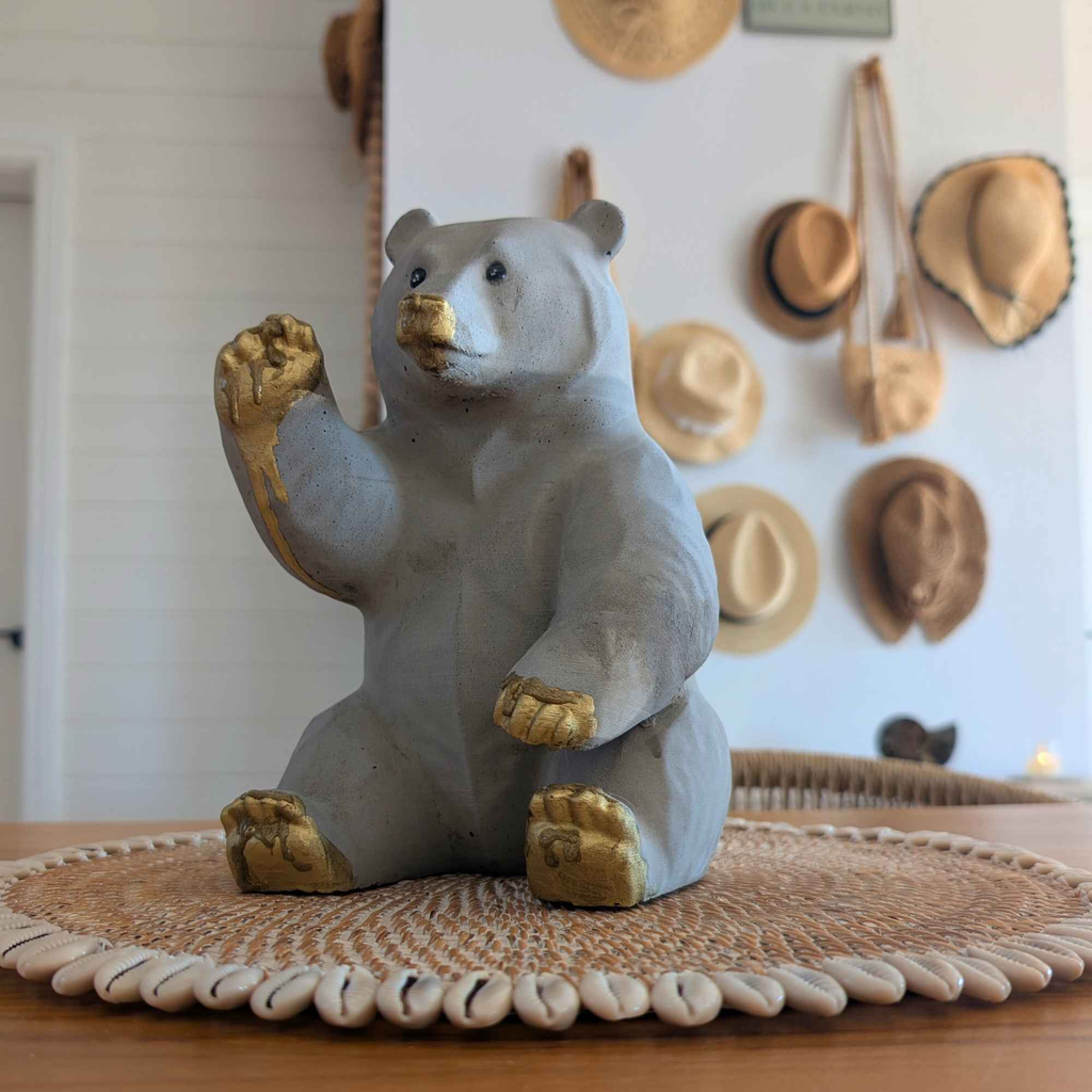 Honey-Dipped Golden Paw Bear Sculpture