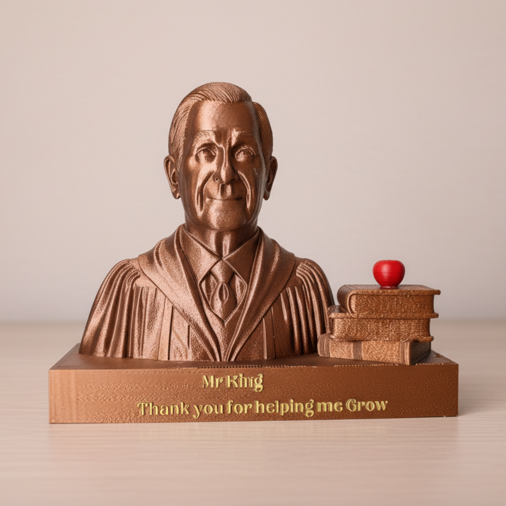 Thank You Teacher Portrait Bust with Engraved Base