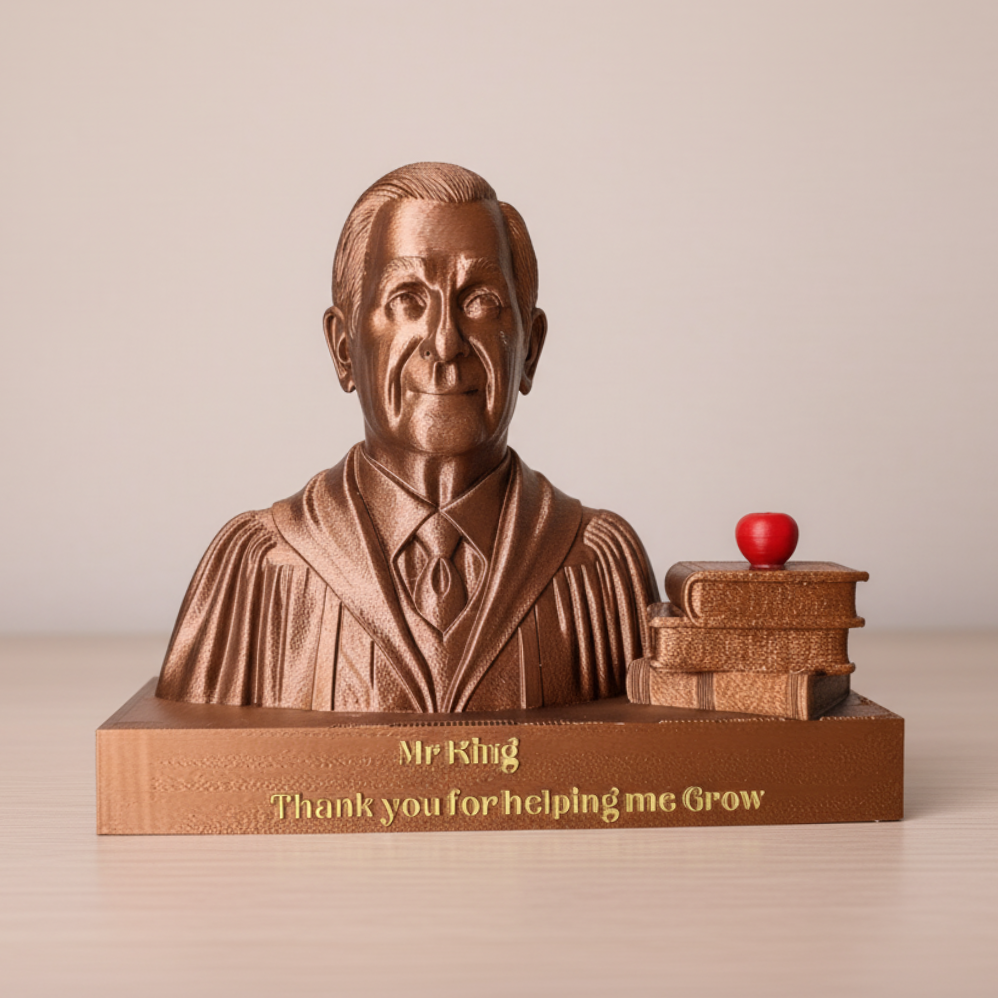 Thank You Teacher Portrait Bust with Engraved Base