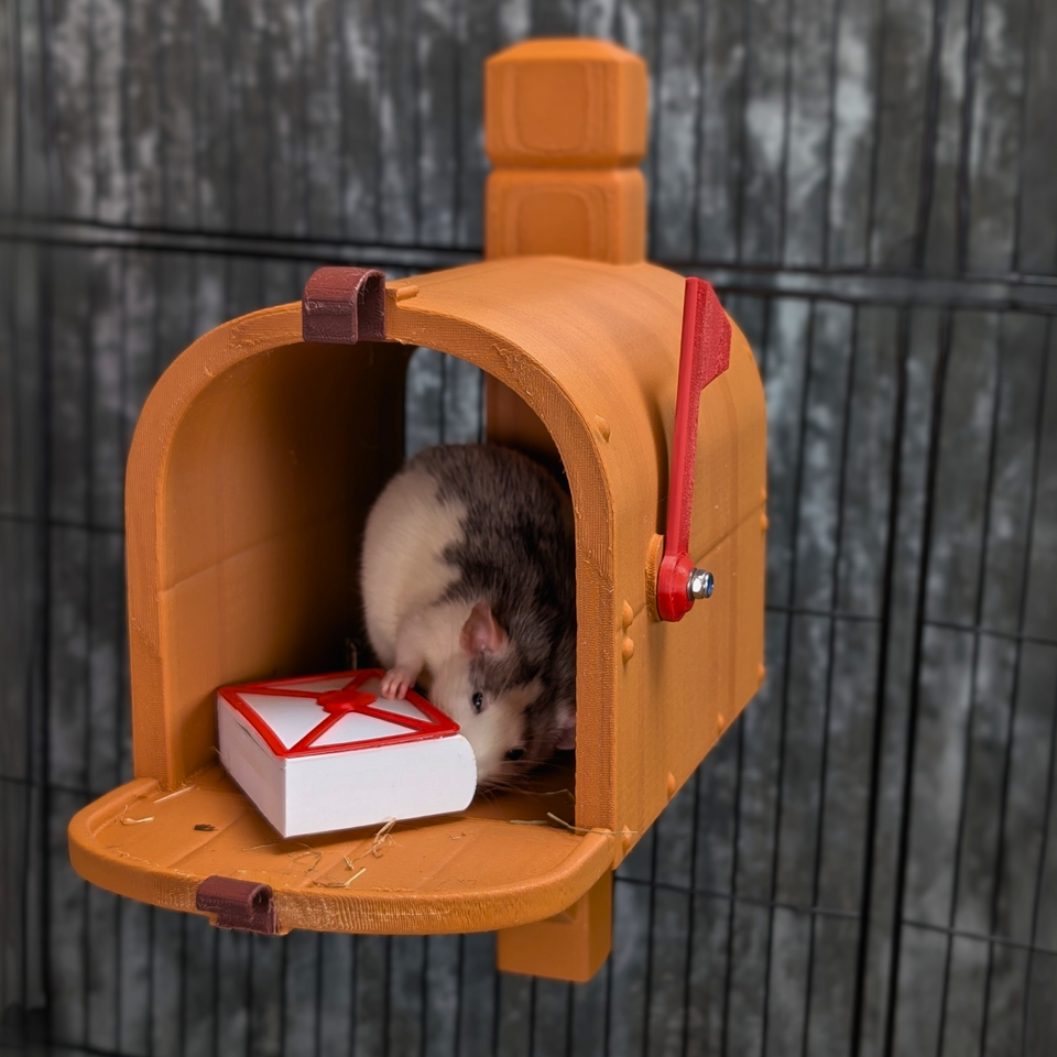 Custom Rat Mailbox Nest & Bed top-down view showing interior