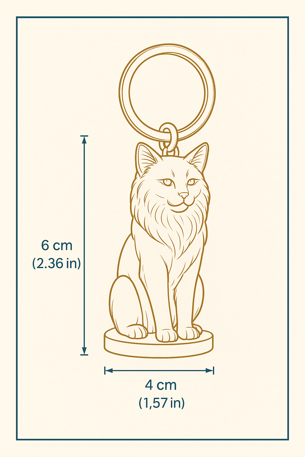 Custom Pet Keychain size reference in hand
