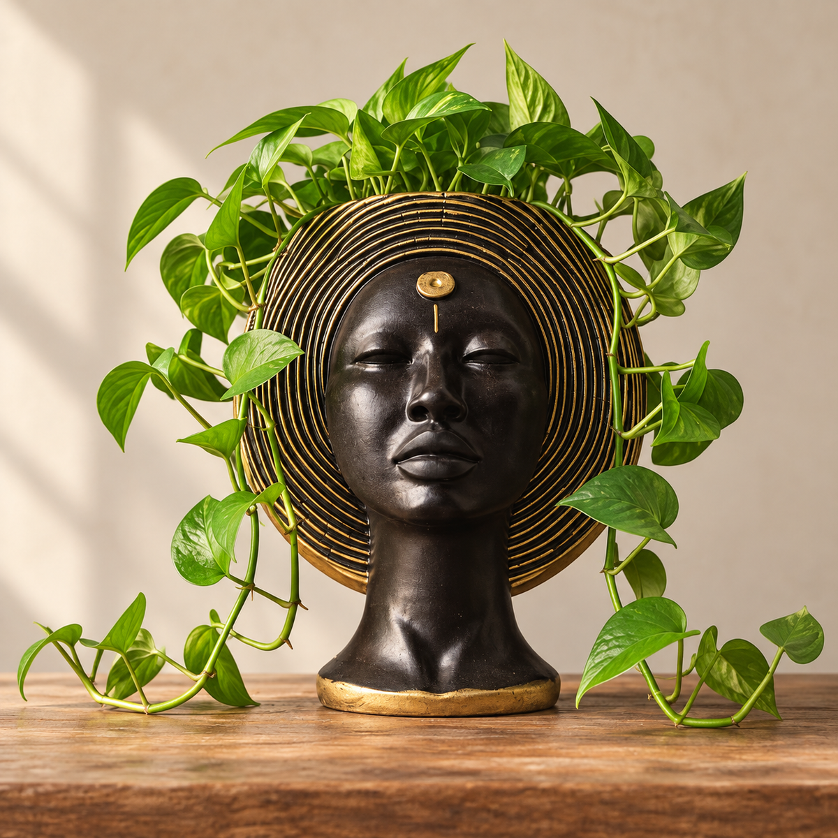 Gold-halo head planter