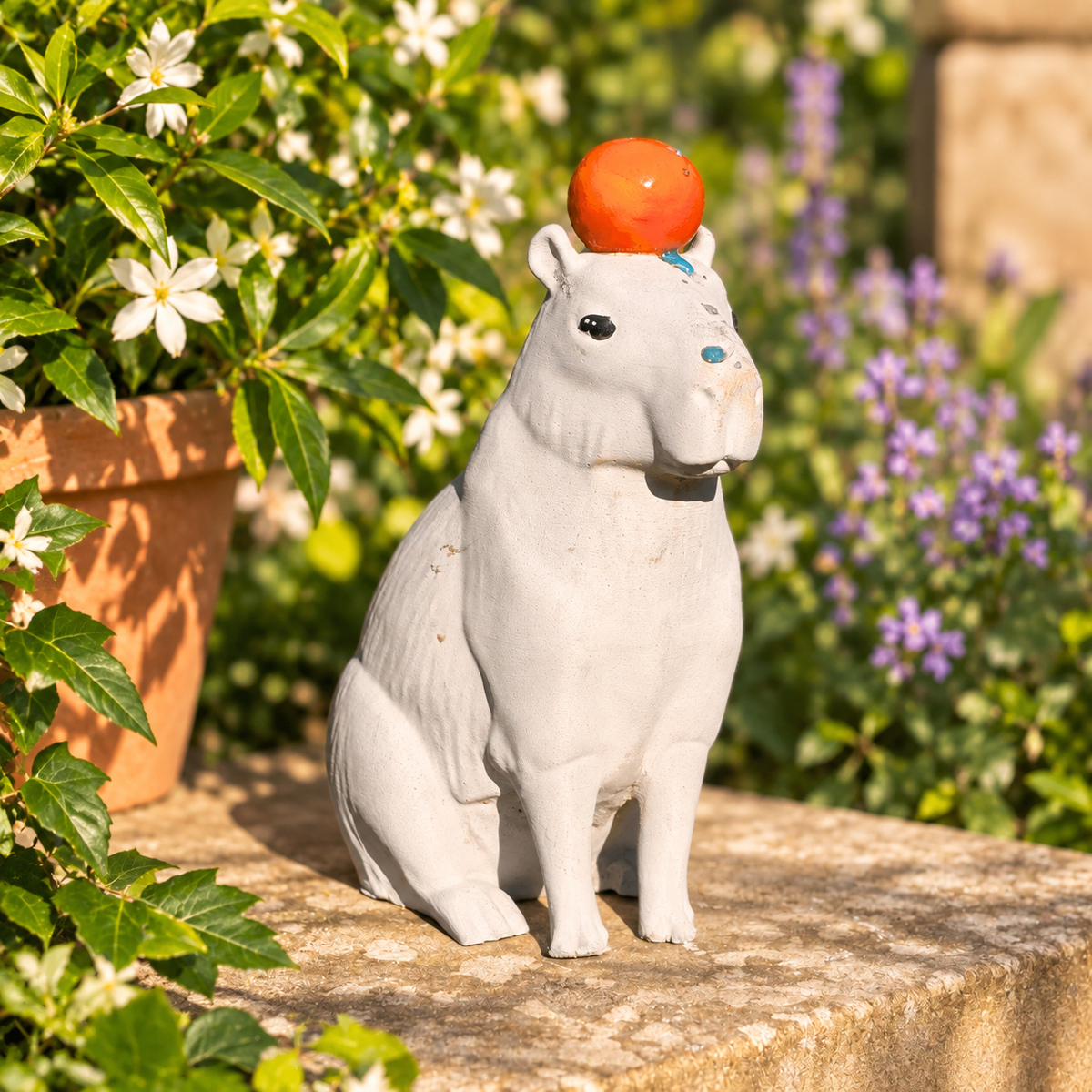 Capybara with orange