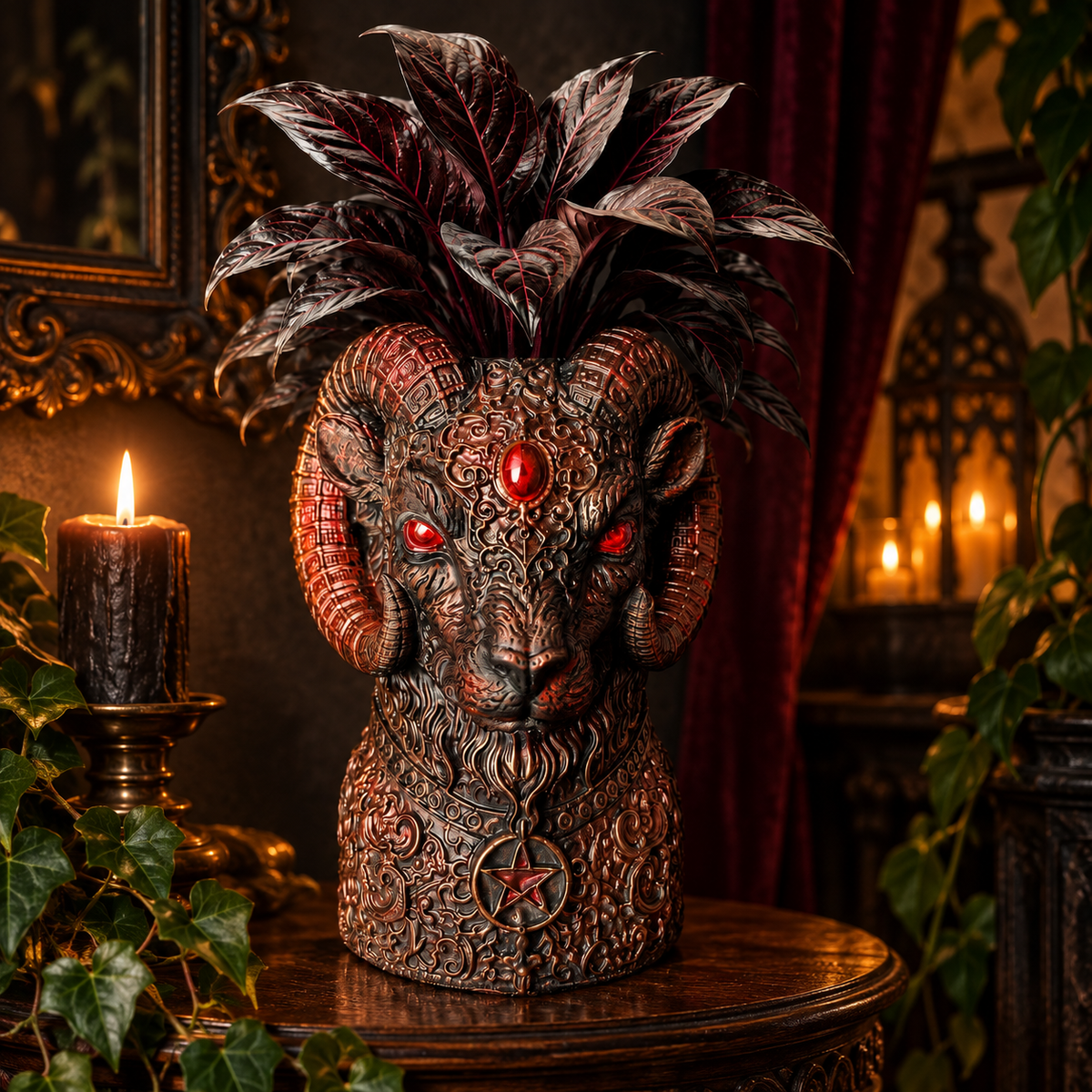 Gothic ram planter
