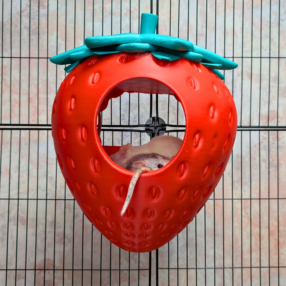 Strawberry Rat Hide top-down view showing interior
