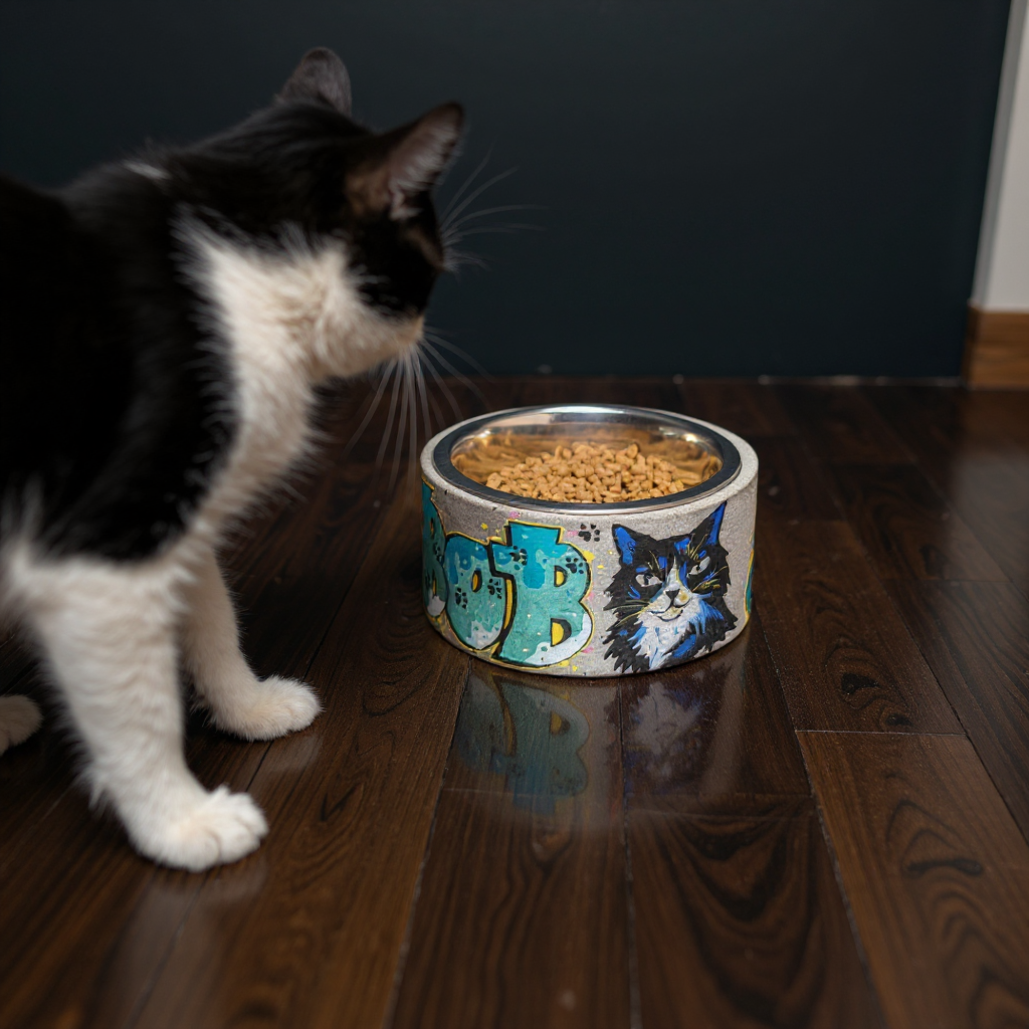 Personalized Graffiti Pet Bowl | Custom Dog Bowl & Unique Cat Feeder