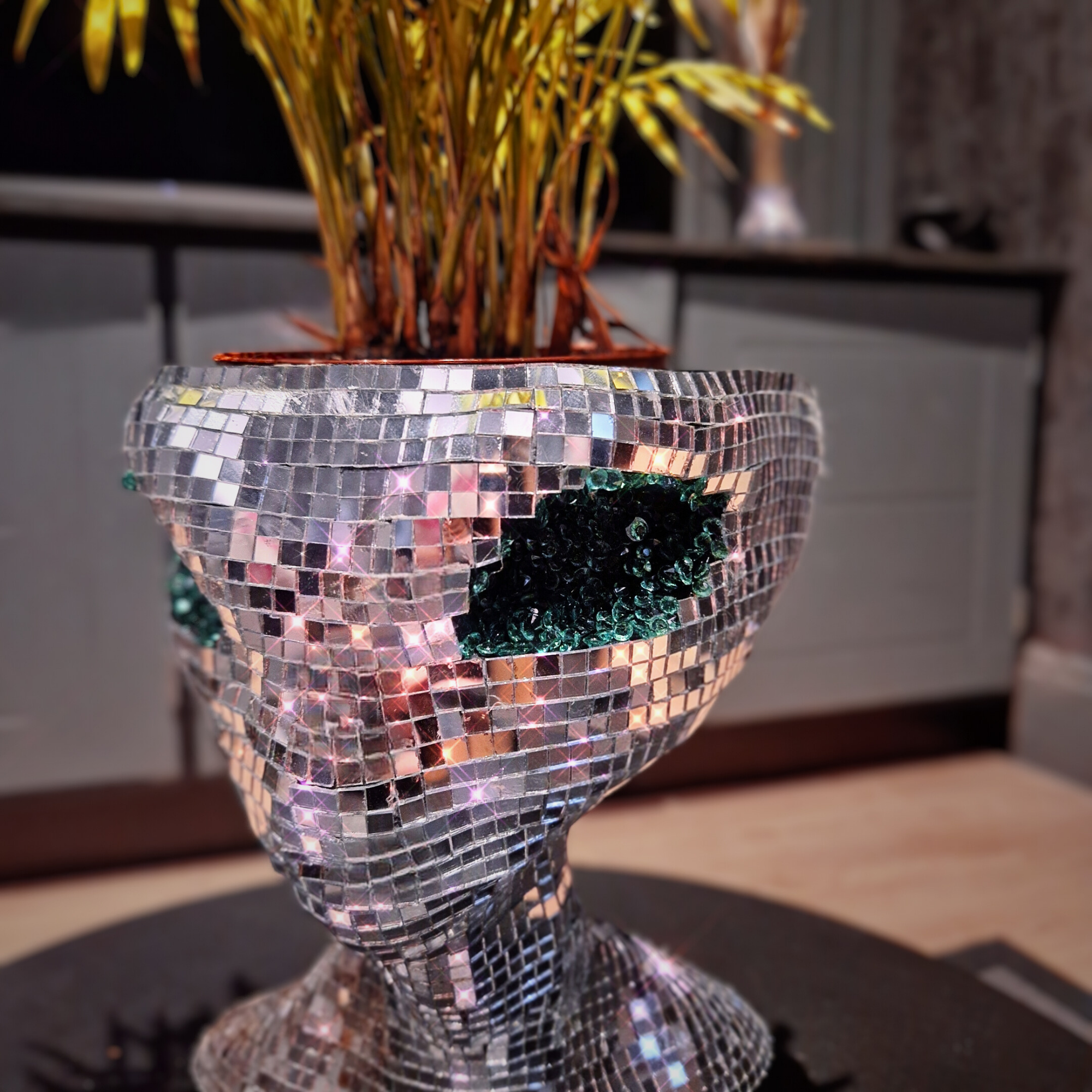 Mirror Ball Galaxy Gazer Decorative Statue