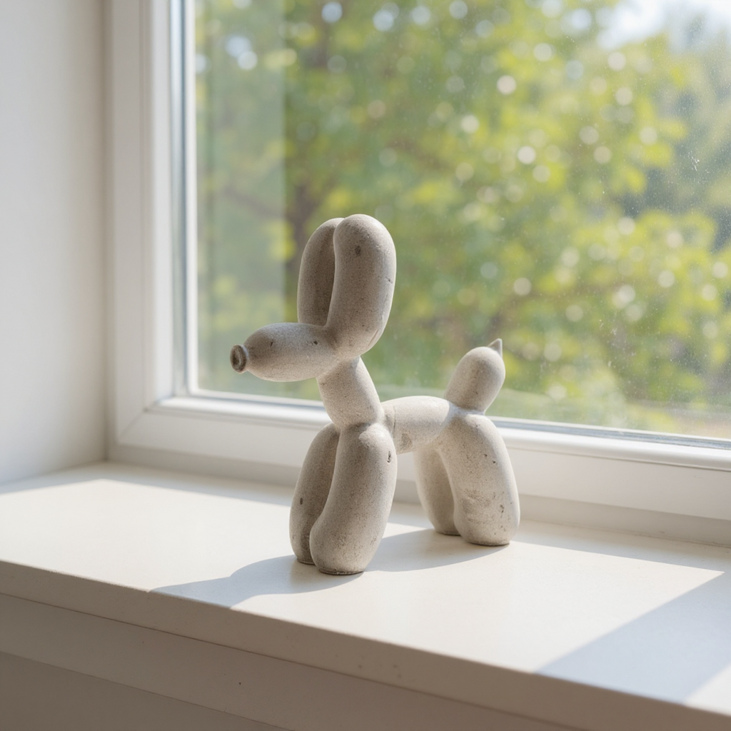Stone Balloon Dog Sculpture | Modern Art Dog Statue