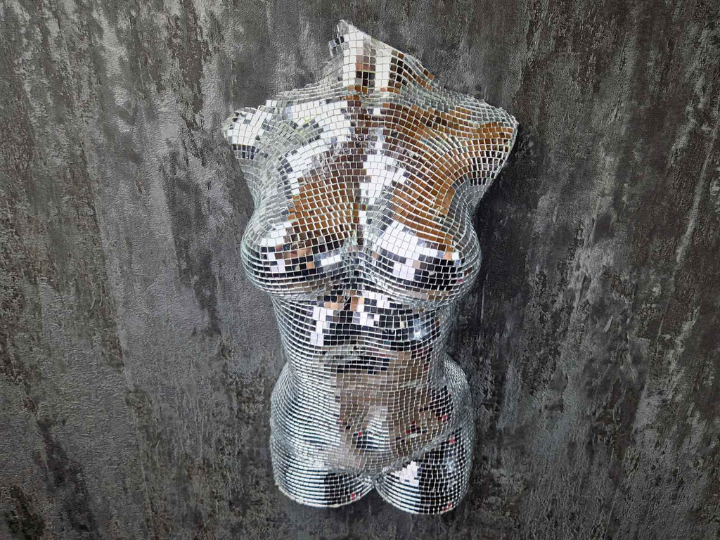 Female Body Mirror Ball Wall Art