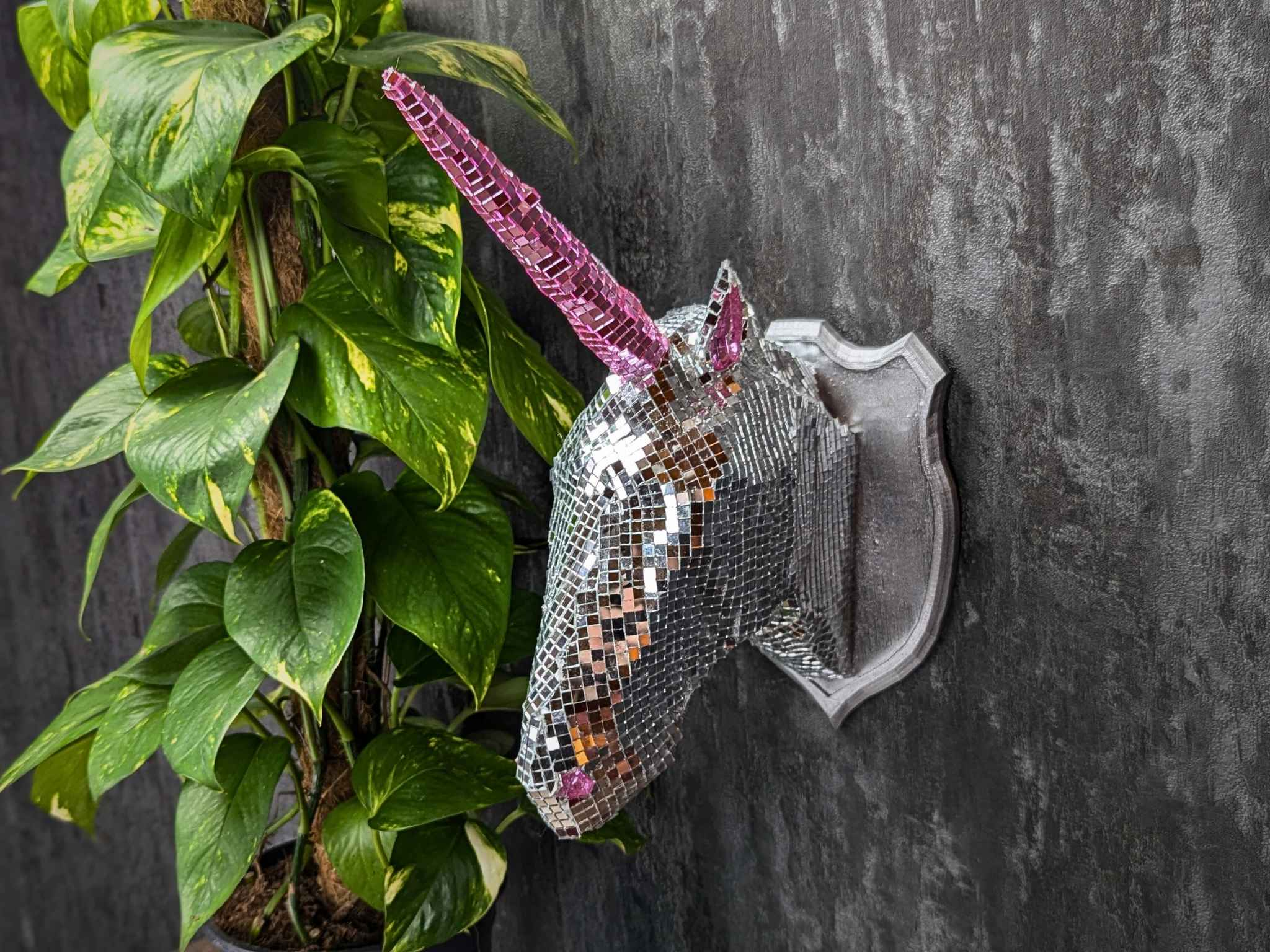 Disco Unicorn Head Wall Art