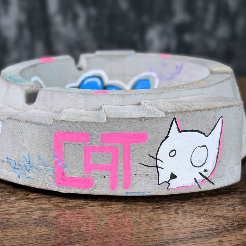 Custom Graffiti Concrete Ashtray