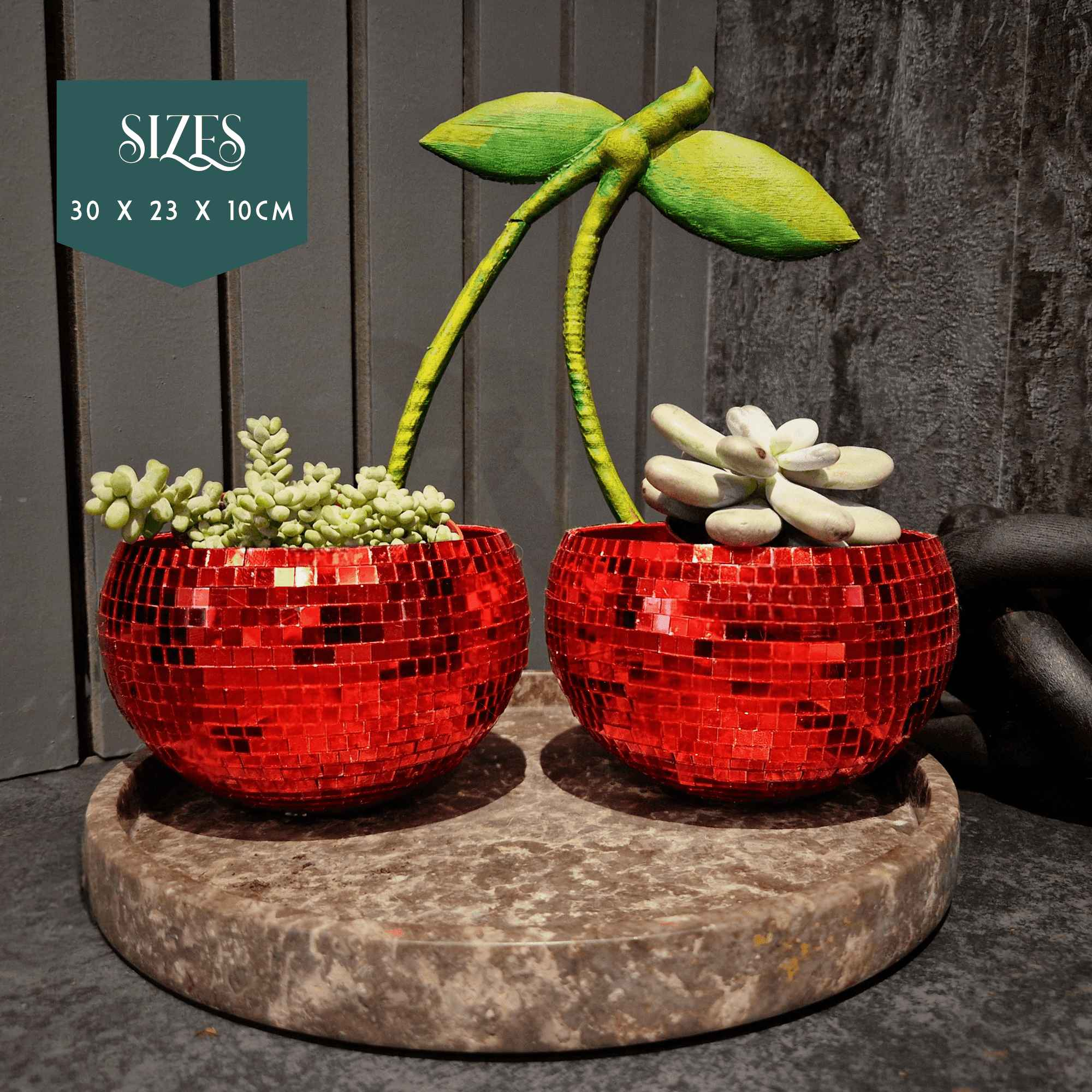 Cherry Disco Ball Planter