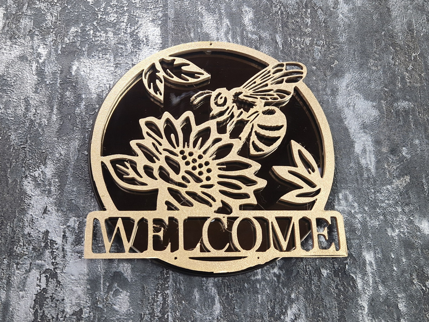 Gold 3D Welcome Mirror