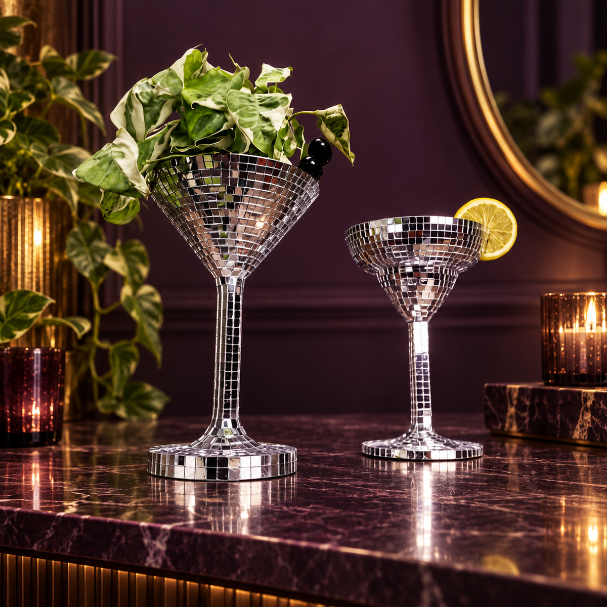 Cocktail-glass planters