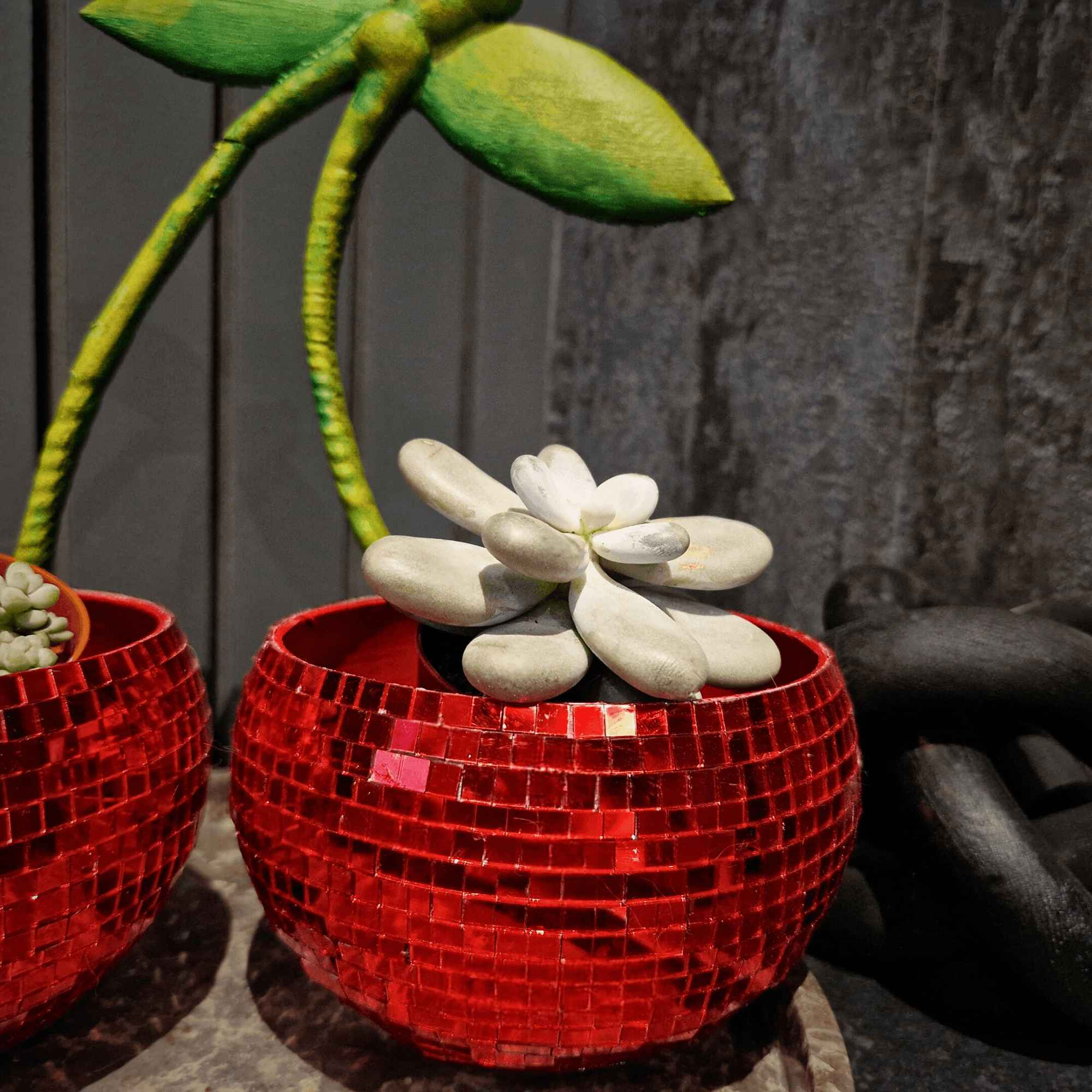 Cherry Disco Ball Planter