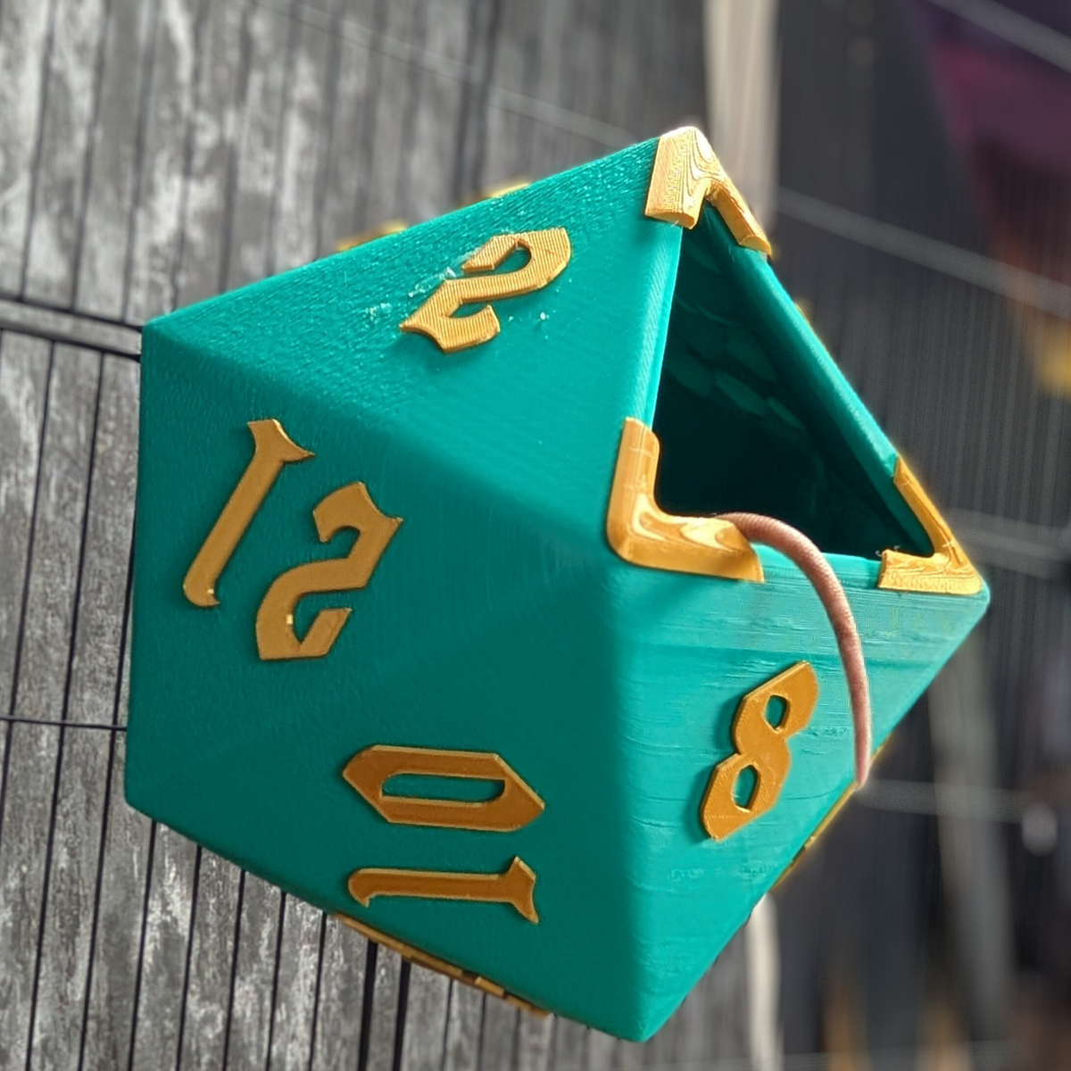 D20 Dice Rat Hide additional angle showing colour accuracy