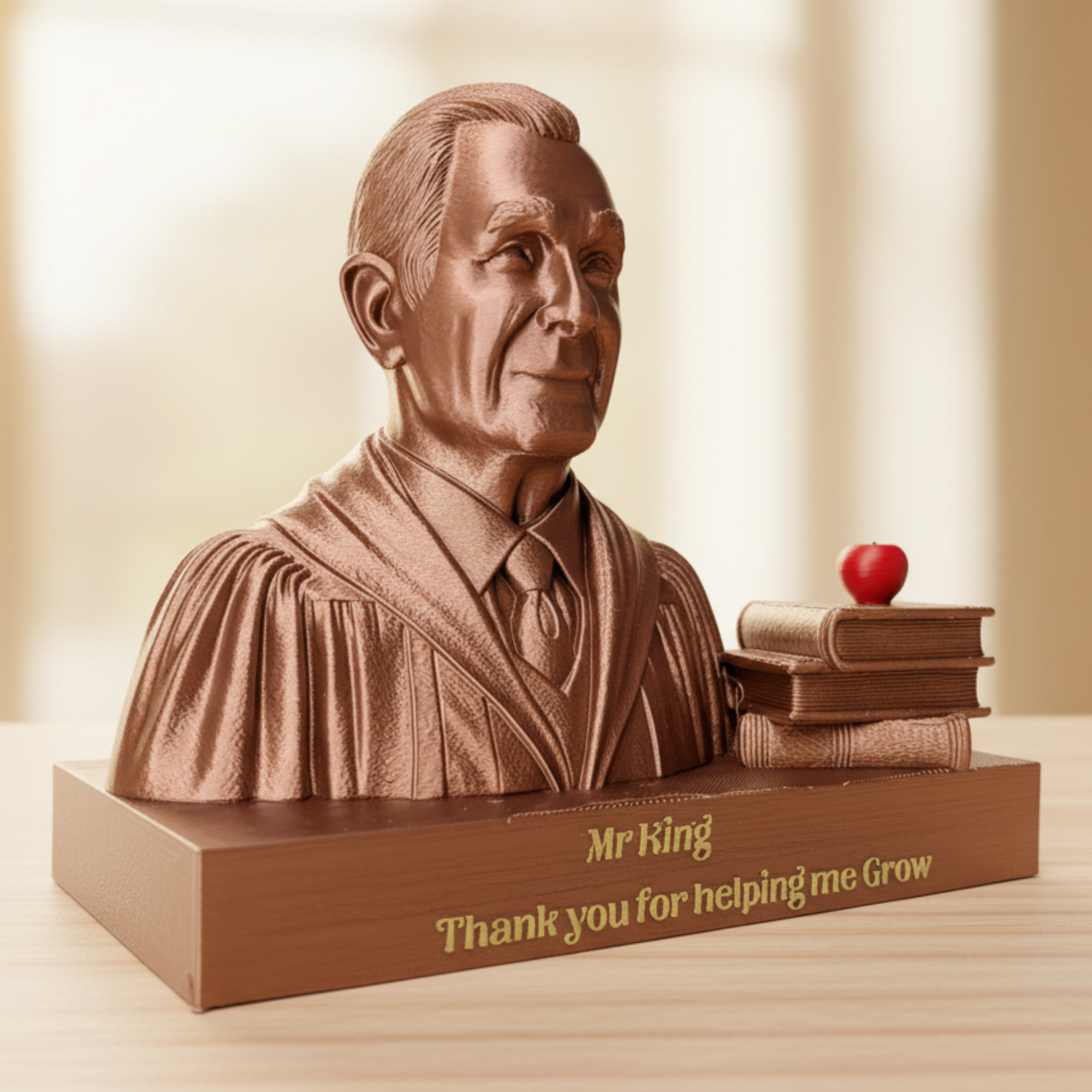 Thank You Teacher Portrait Bust with Engraved Base