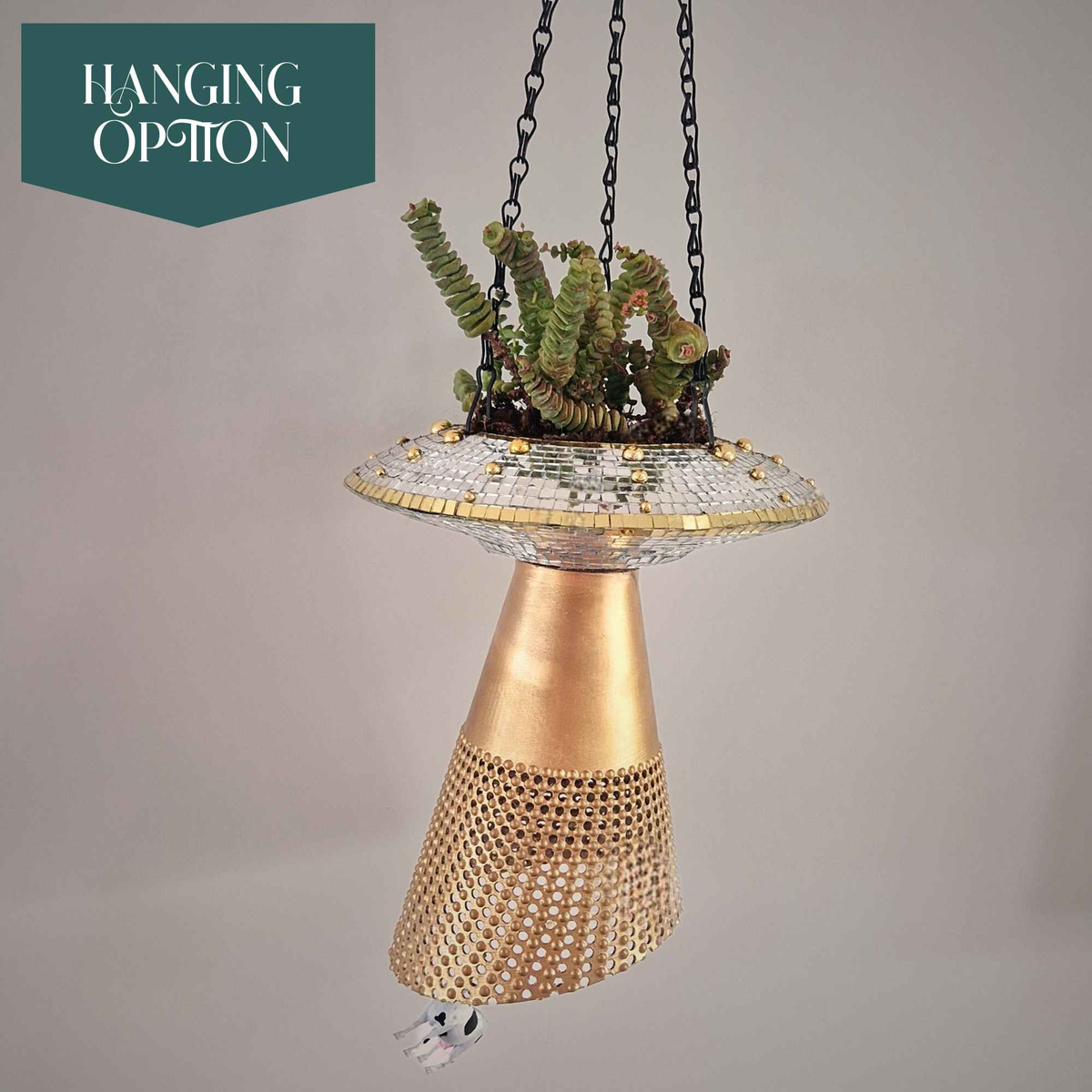 StarGlow UFO Planter close-up texture detail