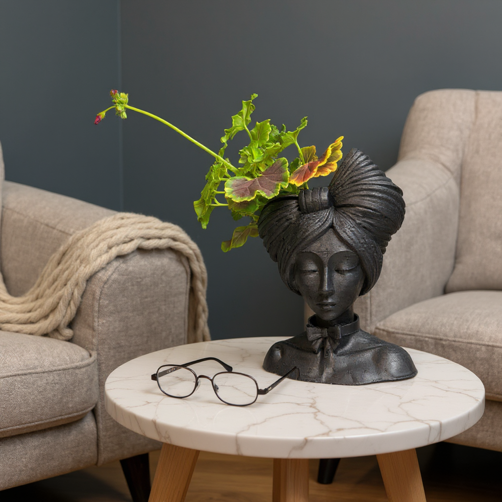 Laila Head Planter & Body Vase | Modern Concrete Sculpture