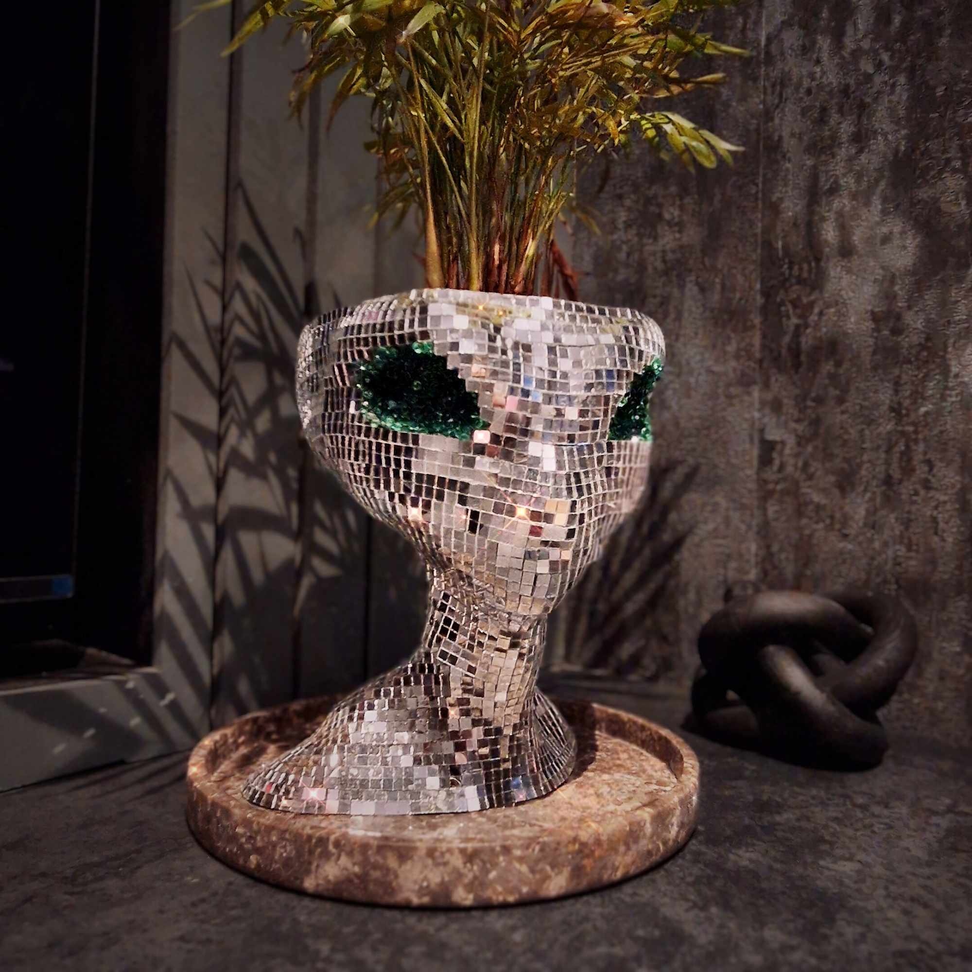 Mirror Ball Galaxy Gazer Decorative Statue
