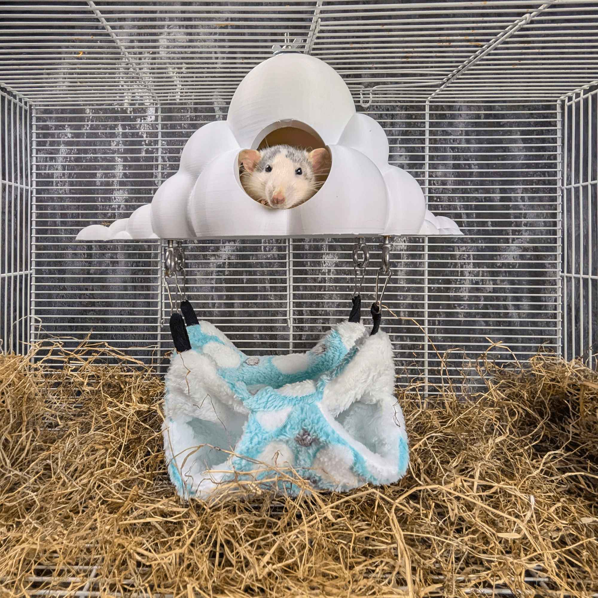 Cloud Hideaway Pet Hammock hanging view from above