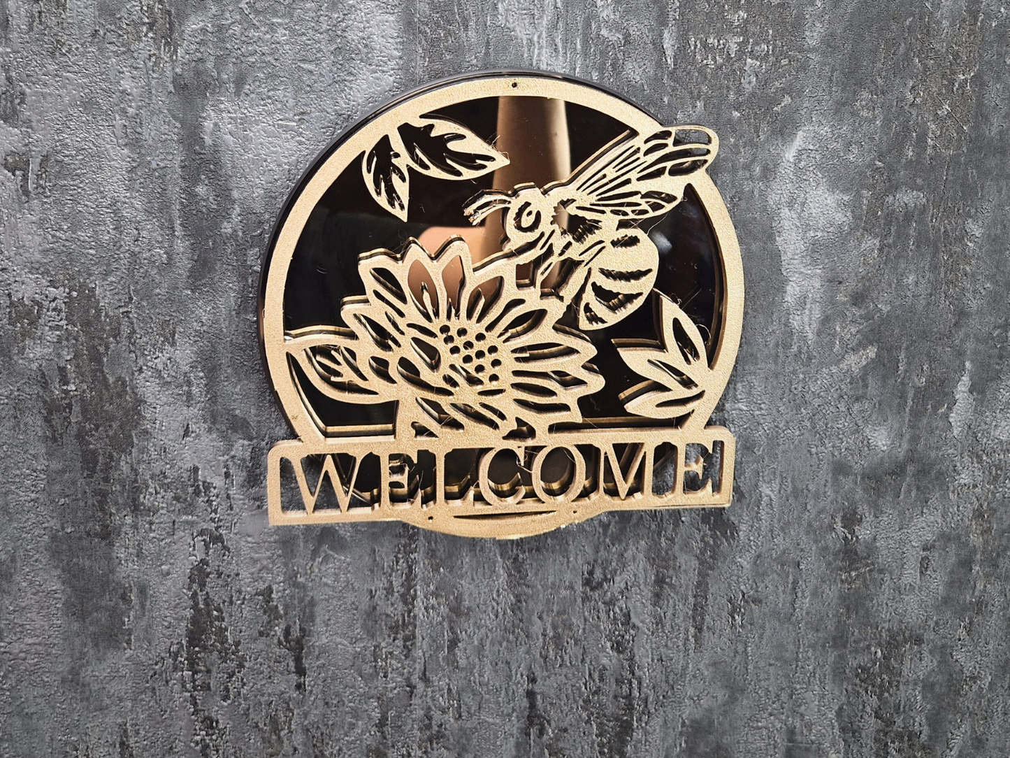 Gold 3D Welcome Mirror