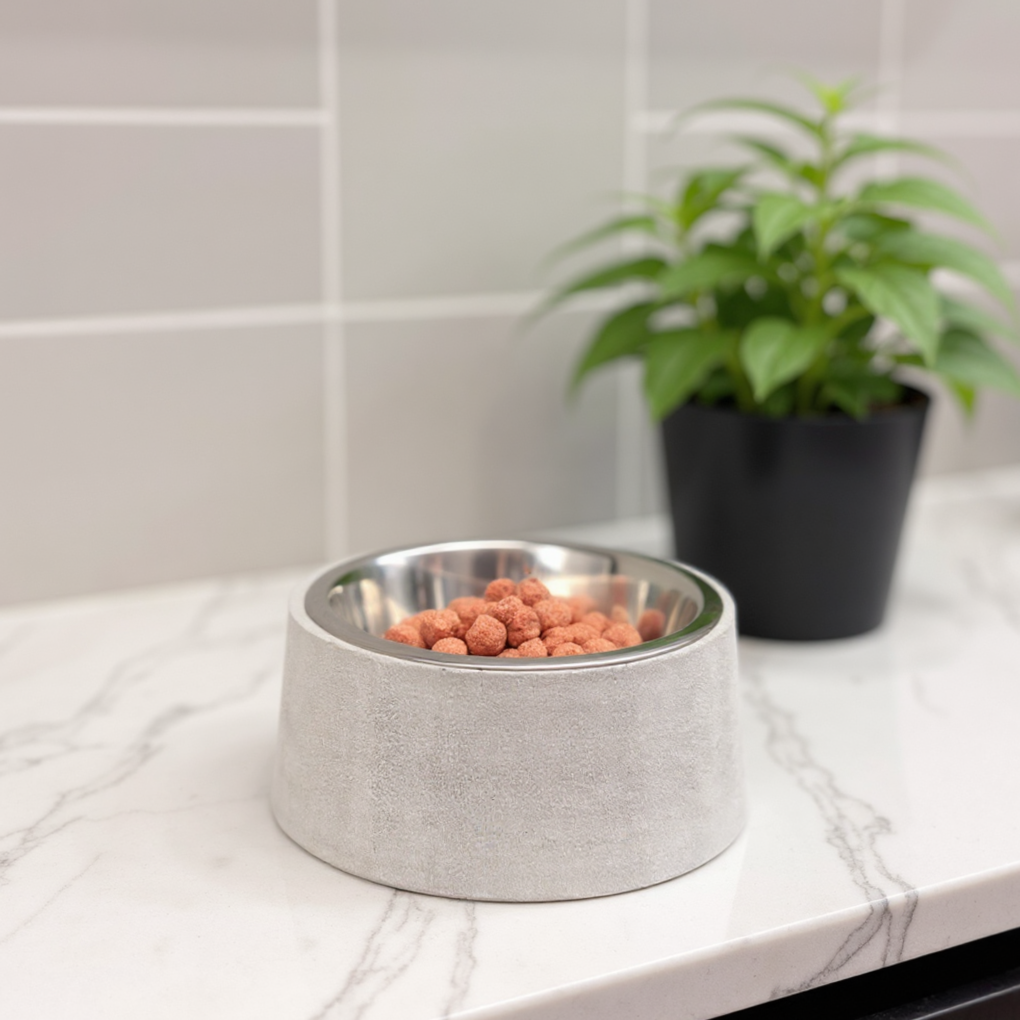 Concrete Pet Bowl | Heavy Duty Food & Water Dish for Dogs & Cats