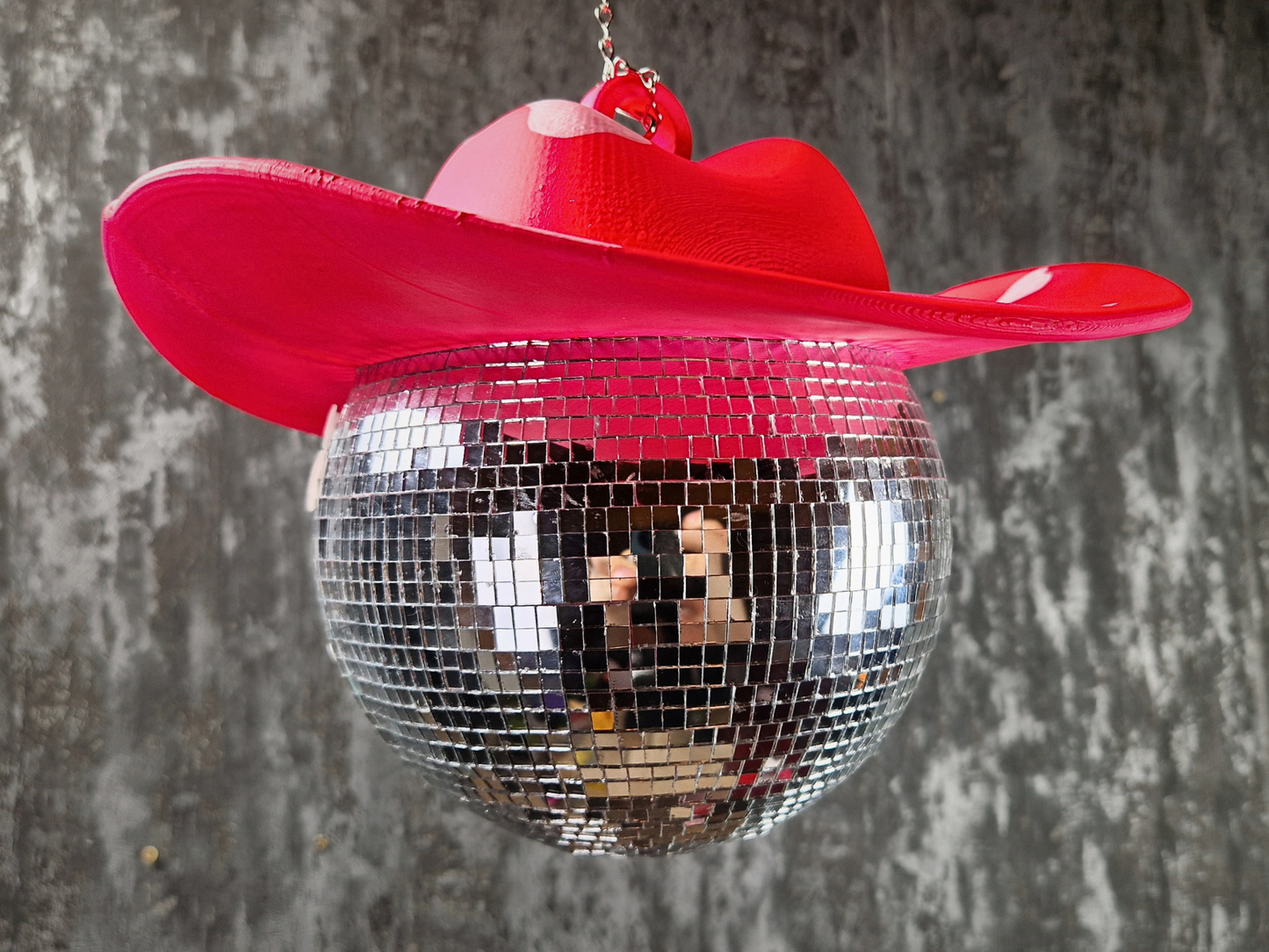 Pink Cowboy Hat Disco Ball • Fun Western Party Decor, Unique Car Ornament, Hen Night Gift, Car Ornament