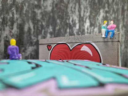 Graffiti Concrete Box, Custom Art Storage • Urban Decor, Jewellery or Tobacco Holder, Unique Gift