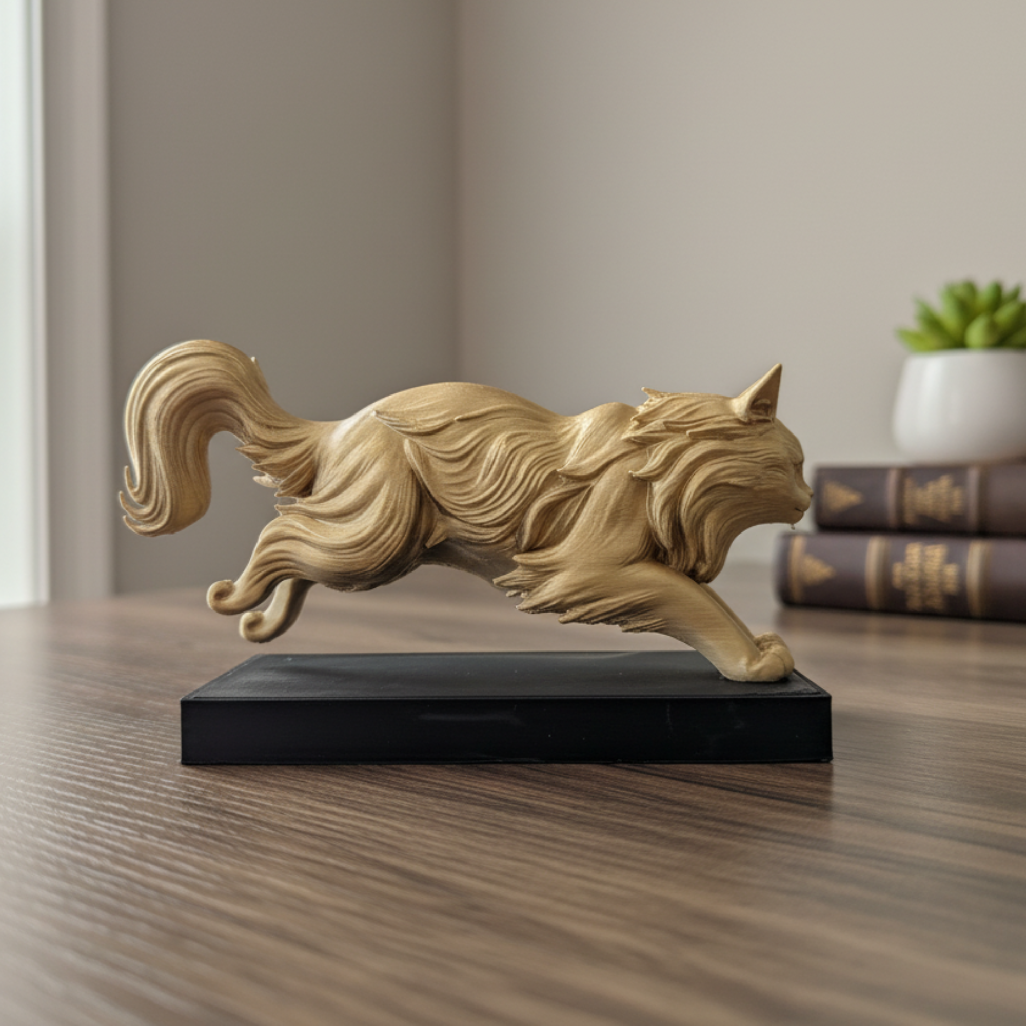 Custom Dynamic Pet Statue with Engraved Base