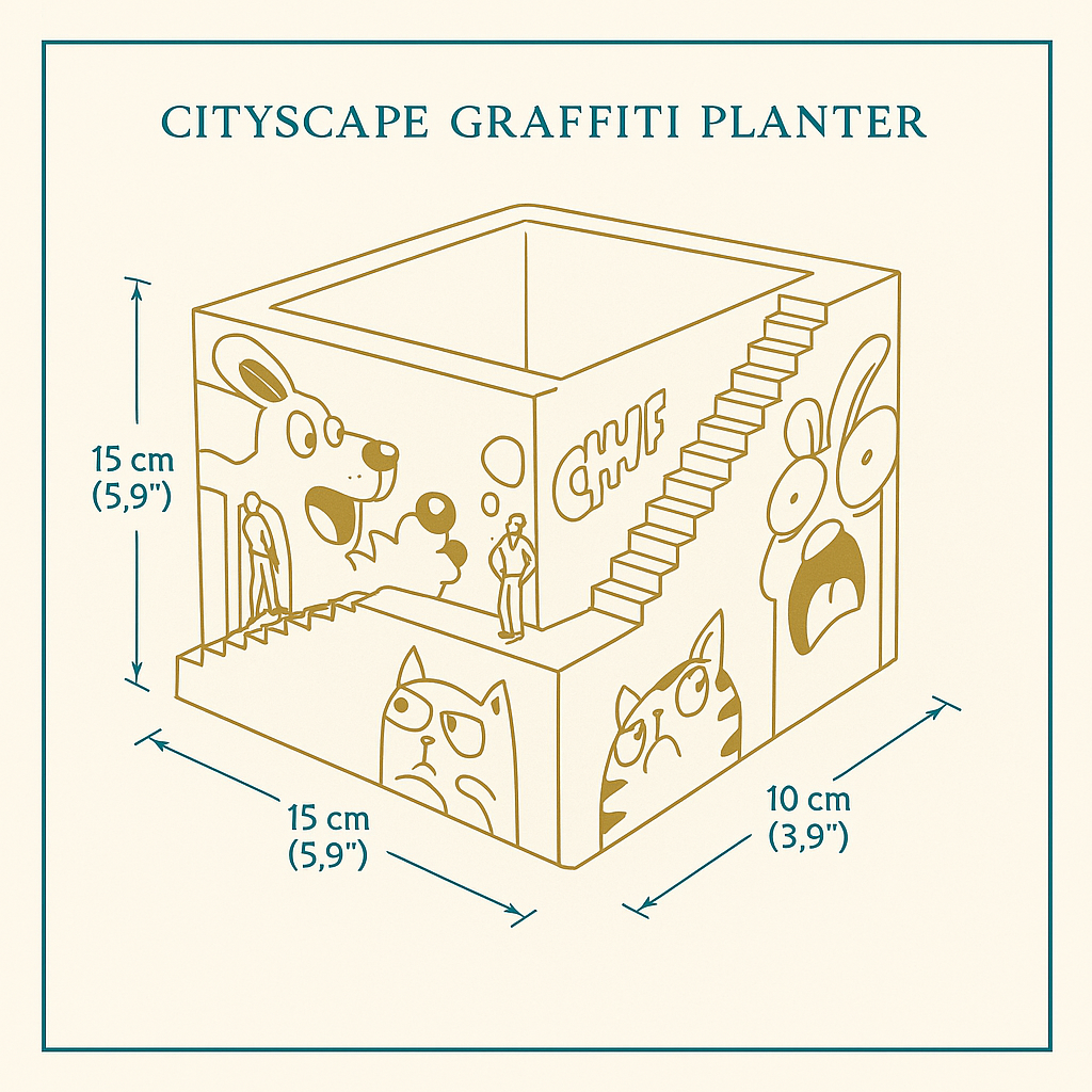 Custom Graffiti Building Planter - lifestyle photo